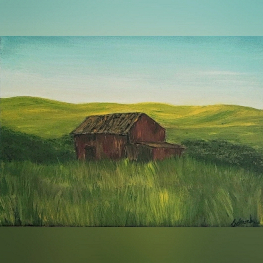 Old barn oil original oil painting by me